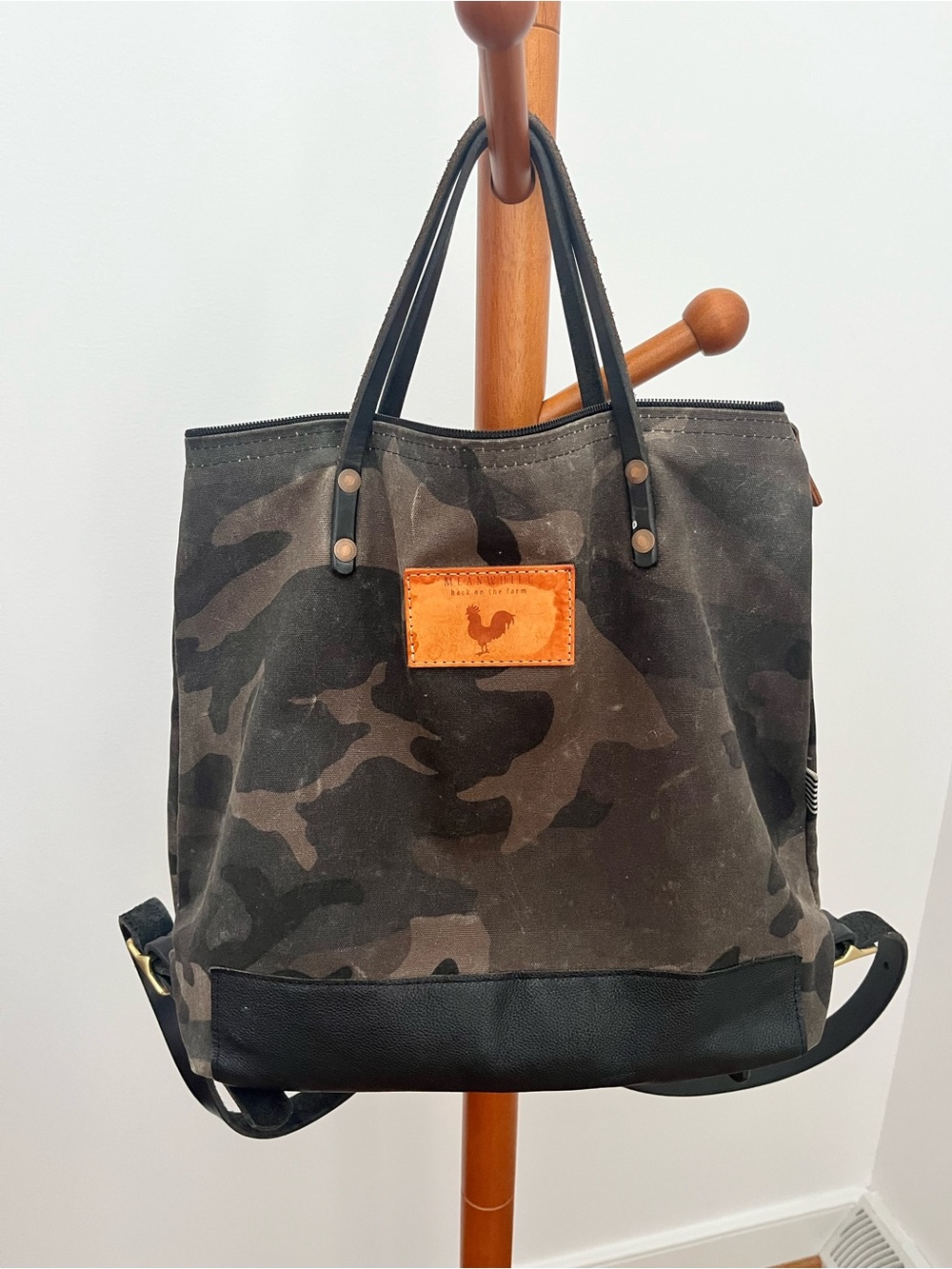 Meanwhile Back on the Farm Camo Convertible Backpack Tote